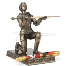 Joan of Arc Kneeling Pen Holder (with Letter Opener) Statue *GREAT HOLIDAY GIFT!   223103180245